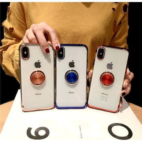 For 2020 iphone 12 mini pro max 11 pro XS Max XR XS X SE Adsorption Magnetic Car Holder Clear Cover For 8 7 6 6s plus Case