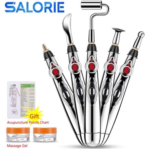 Multi-Function Electronic Acupuncture Massage Pen Smart Pulse Meridian Energy Pen Pain Relief for Back Neck Face Beauty Roller