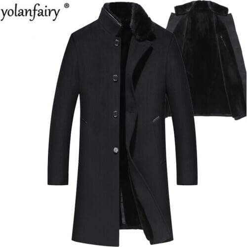 Real Fur Coat Men 100% Wool Jacket Real Mink Fur Coat Winter Coat for Mens Clothes 2020 Real Fur Parka Abrigo Hombre 6621 YY906