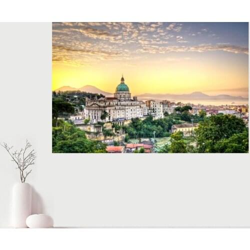 Custom Canvas Wall Decor Italy Building Canvas Poster Cloth Wall Fabric Posters And prints Home Decor Painting