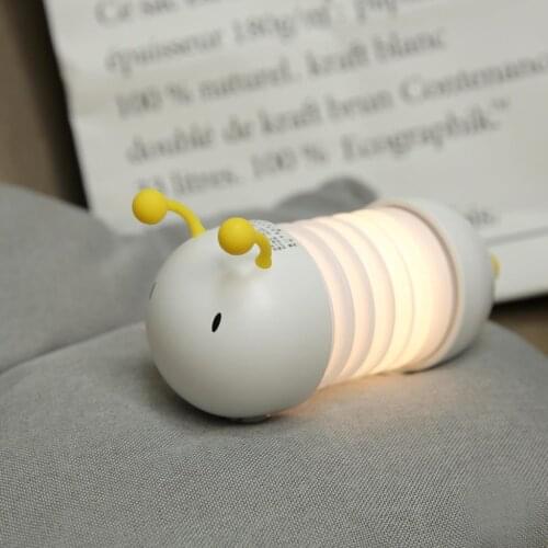 Caterpillar Night Light Creative USB Charging Magnetic Sucker Wall Lamp Indoor Decoration Bedside Lamp Childrens Nursery Lights