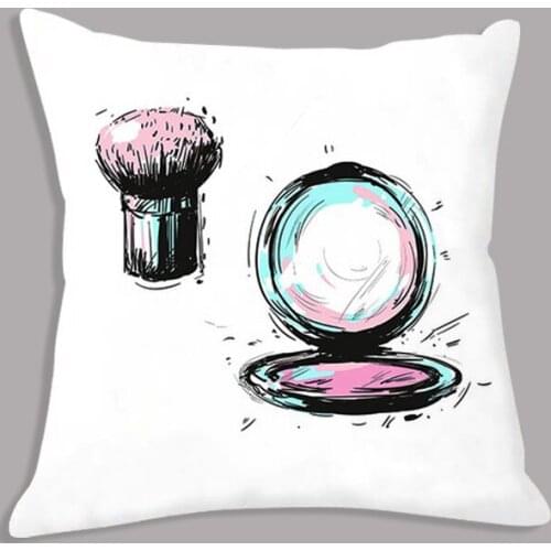 Pillowcase Fashion Perfume Lipstick Bag Glasses Poster Printed Cushion Decorative Pillow Cushions Home Decor Sofa Throw Pillow