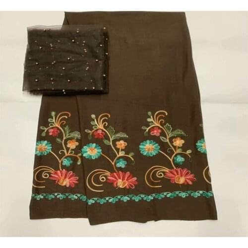 New Arrival High Quality Cotton African Lace Fabric Embroidery Print 5+2 Yards Tulle Lace For African Women Dress Fabric!LXF6275