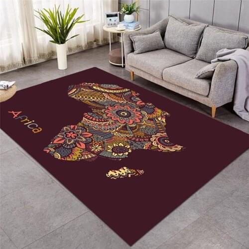 New African Large Carpets for Living Room World Map Floor Mat Exotic Bedroom Area Rug Room Fashion Mat-33