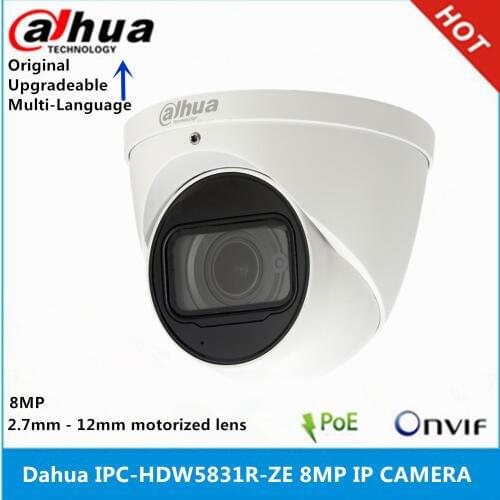 Original Dahua IPC-HDW5831R-ZE 8MP WDR IR50M 2.7mm-12mm motorized lens IP67 IK10 built-in mic PoE WDR Eyeball Network IP Camera
