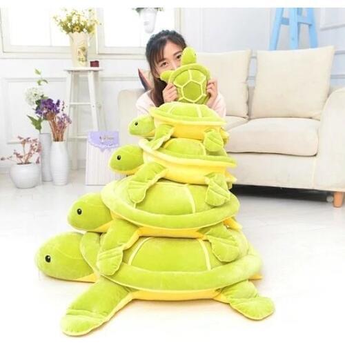 2017 DEC New Down Cotton Filled Sea Turtle Plush Toy 28cm 40cm 50cm 65cm Green House Pillow Cushion Birthday Christmas Gift 1pcs