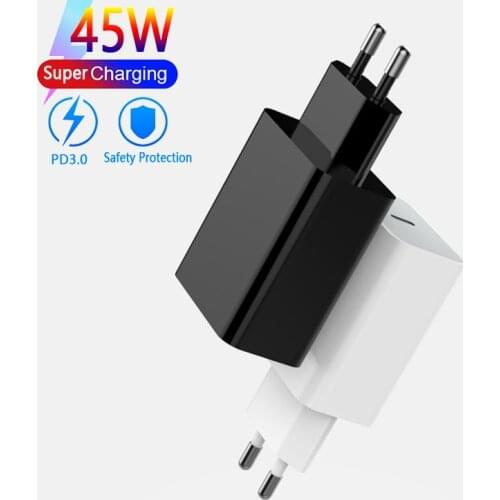 Portable Home Quick charger plug mobile phone Super strong PD charger 45W Wall charger For Type-c charger For US/EU for huawei