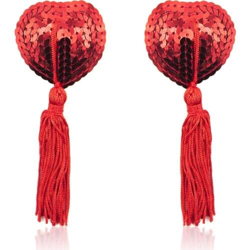 Dropshipping Sexy Toys Tassel Heart Adhesive Silicone Nipple Cover Pasties Breast Bra Juguetes Sexuales Para La Mujer For Women