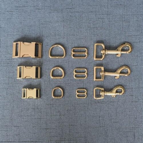 10 Sets 15mm/20mm/25mm D Ring Slider Adjustable Metal Buckle Lobster Clasp For Pet Dog Collar Dog Leash Backpack DIY Accessories