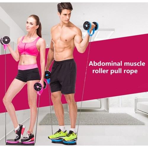 Roller Ab Abdominal Trainer Exercise Ab Wheel Roller Arm Waist Leg Exercise Multi-functional Fitness Equipment Elastic