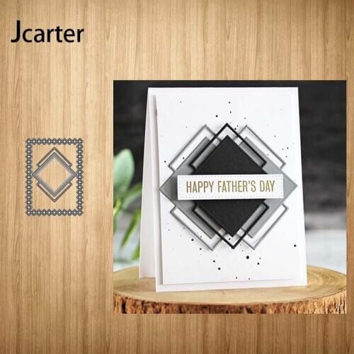 Rhombus Rectangle Frame Metal Cutting Dies Craft Stencil Scrapbooking Handmade Tools Make Album Paper Model Punch Blade Template