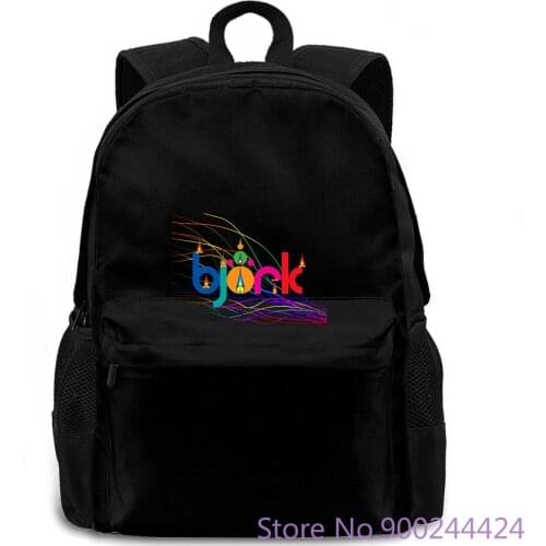 BJORK Singer Alternative Electronica Trihop - Colors Base women men backpack laptop travel school adult student