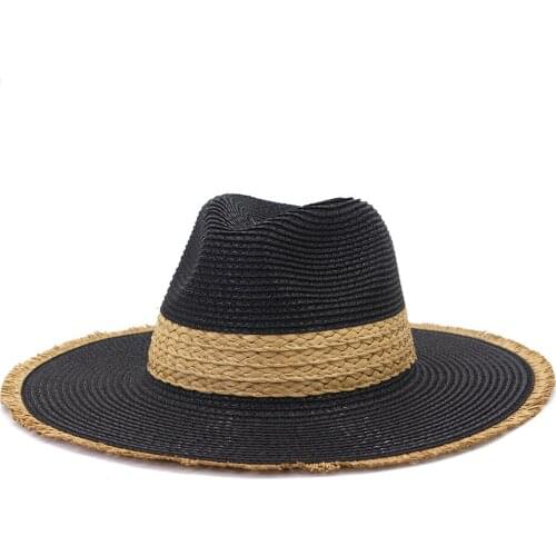 Sun Hat for Women Summer Hats Outdoor Travel Jazz Stitching Straw Hat Spring and Summer Ladies Sunscreen Big Brim Hat HZ39