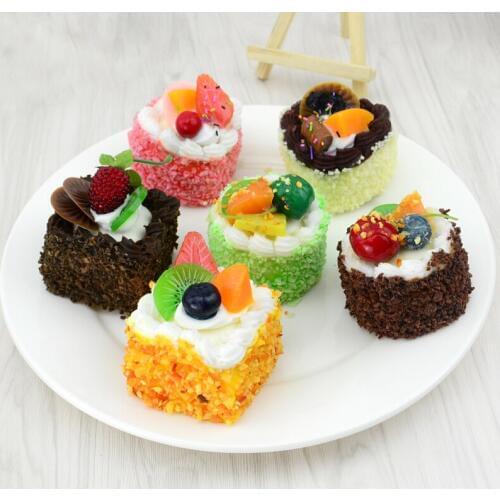 Squishy cake model fake fruit circle heart square cake at home decoration wedding props