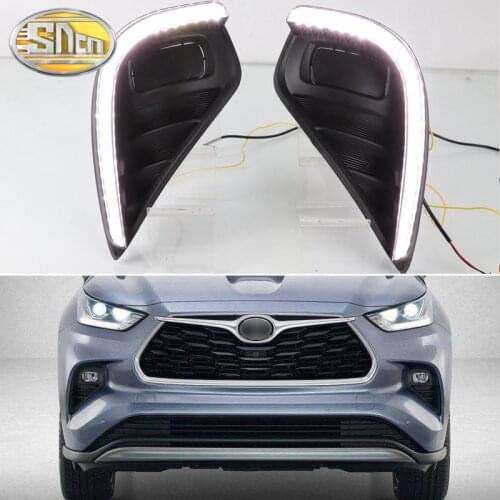 SNCN 2PCS LED Daytime Running Light For Toyota Highlander 2020 2021 Car Accessories Waterproof ABS 12V DRL Fog Lamp Decoration