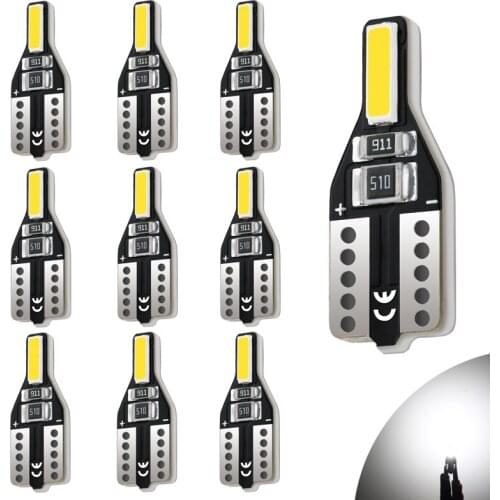JIACHI 10 PCS T10 W5W LED 194 Light Bulbs 7020 SMD For Cars Interior Dome Reading Trunk Lamps Hot Sale White Plug And Play DC12V