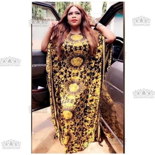 Free Size New Fashion Chiffon Super Size African Loose Long Dashiki Traditional Party Dress For Lady XF08