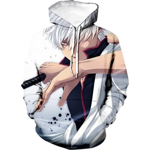 Spring Autumn Fashion Anime Hoodies GINTAMA 3D Printed Men/Women Casual Hooded Sweatshirt Pullover Unisex Hip Hop Hoodie Tops