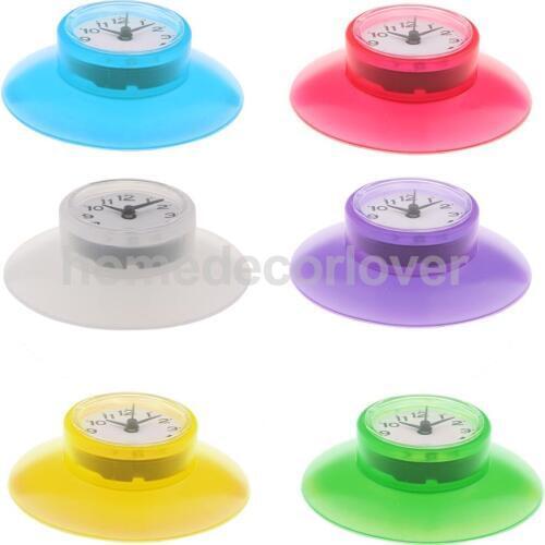 Waterproof Wall/Mirror/Glass/Fridge Sucker Cup Clock Bathroom Kitchen Shower Bath Wall Clock for Home Decoraion