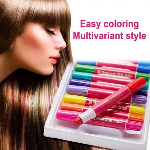Temporary Disposable Easy Washable Hair Chalk Color Dye Stick Salon for Party Gift Makeup Hair Color Dye Hair Color Pen Kit
