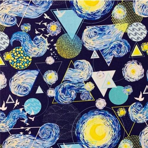 World famous oil painting 100% Cotton Fabric Sewing Cloth Dress Textile Tissue Patchwork Mask Pillow curtain handmade