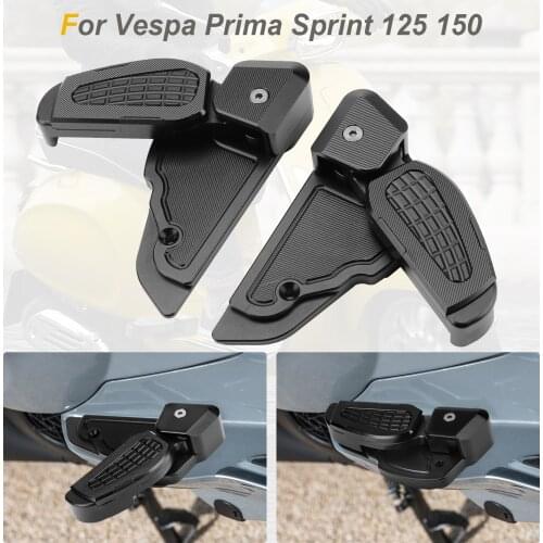 For Vespa Prima SPRINT 125 150 Motorcycle Foldable Rear Footpegs Passenger Extension Foot Pedal Footrest Adapter 2017-2020