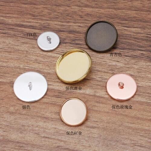 200pcs back buckle button cap bezel cufflinks blank into 12/14/16/18/20mm tray jewelry making supplies