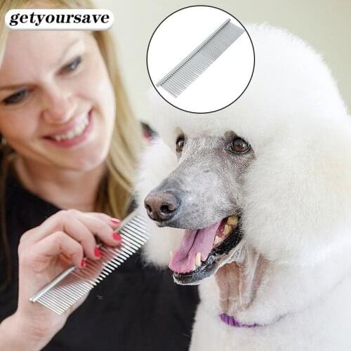 Cat Comb Pet Hair Remover Straight Comb for Dogs Grooming Long Hair Stainless Steel Beauty Open Knot Needle Comb Dog Accessories