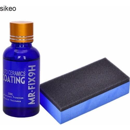Sikeo Car Care Liquid Glass 9H Crystal Coating Nano Hydrophobic Ceramic Coating 1pc 30ML Car Care Kit