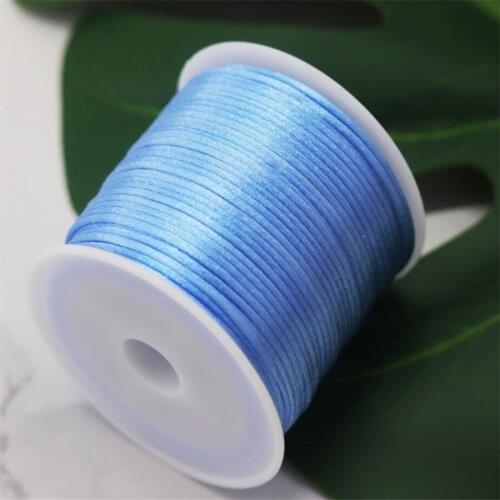 1MM Sky Blue Nylon Chinese Satin Silk Knot Cord Rattail Thread Necklace Macrame String Jewelry Findings Beading Rope #365
