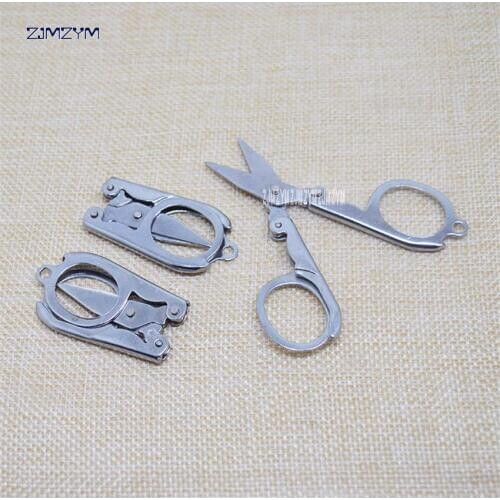 1Pc Hot Sale Home Portable Folding Stainless Steel Scissors Mini Folding Scissors Travel Scissors Color Silver 4.5*2.2cm