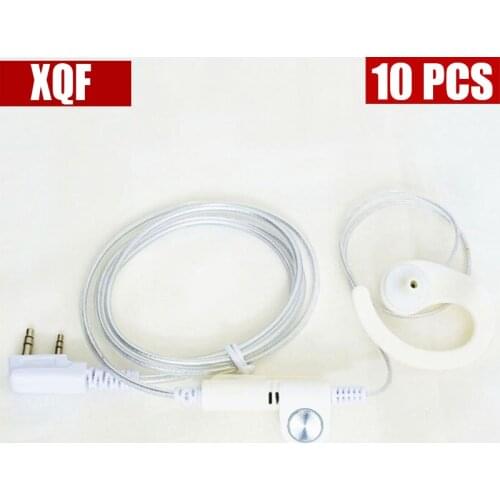 XQF 10PCS Line White Earphone Headset for Kenwood TK-3107 TK-2207 TK-2107 TK-378G UV5R BF888S Radio headset
