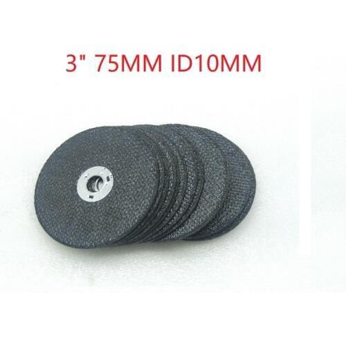 10pcs 75*ID10*T1.2mm Resin Cutting Wheel Disc 3" Cutting discs For Rotary Tool Angle Grinder Cutting Metal Stainless Steel