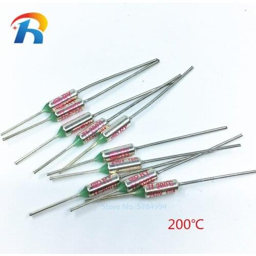 100PCS Thermal fuse RY Tf 200 Celsius degrees 10A250V Metal Thermal Protector thermal fuse metal shell Thermal Cutoff TF 200