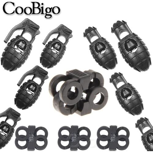 Grenade Cord Lock Stopper Toggle Clasp Stop Drawstring Spring Clip Toggle Outdoor Bag Garment Shoelace Stop Sliding Cord 12Pcs