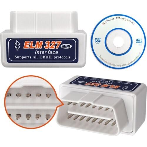 2020 Super Mini Elm327 Bluetooth OBD2 V1.5 Elm 327 White/Blue color OBD 2 Car Diagnostic-Tool Scanner Elm-327 OBDII Adapter