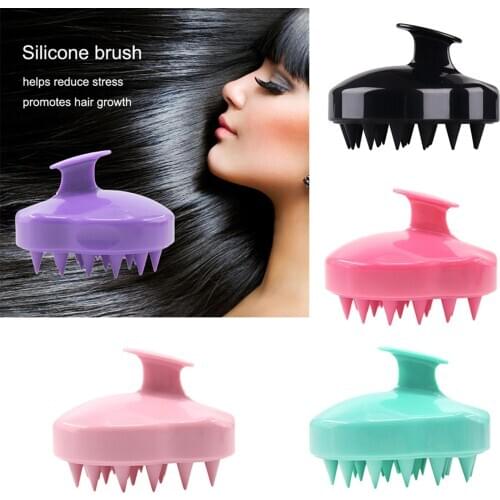 2021 Shampoo Brush with Hanging Hole Massage Scalp Deep Solid Color Conveninece Cleaning Head Hairdressing Tool