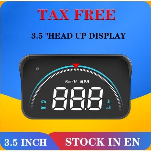 3.5 Inch New Car HUD Head Up Display OBDHUD OBD Temperature Overspeed RPM Warning Voltage Alarms Colorful LED Screen Display
