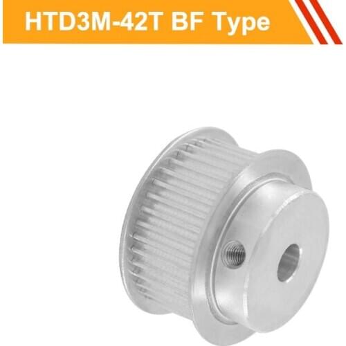3M 42T Toothed Pulley Wheel HTD3M Type Timing Belt Pulley 11mm/16mm Belt Width 6/8/10/12/14mm Bore Gear Pulley for CNC Machine