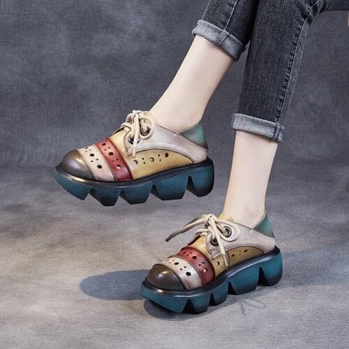 YourSeason Genuine Leather Ladies Sandal Shoes 2021 New Handmade Concise Female Casual Lace Up Vintage Wedges Beach Sandals