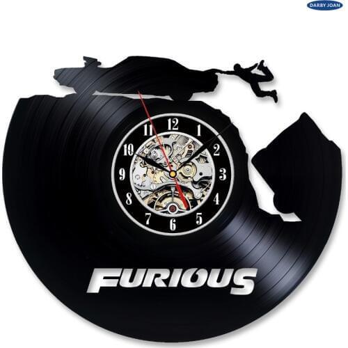 1 Piece The Fast And The Furious Laser Engraved Vinyl LP Record Wall Clock Personality Art Home Decor Wall Clock Free Shipping