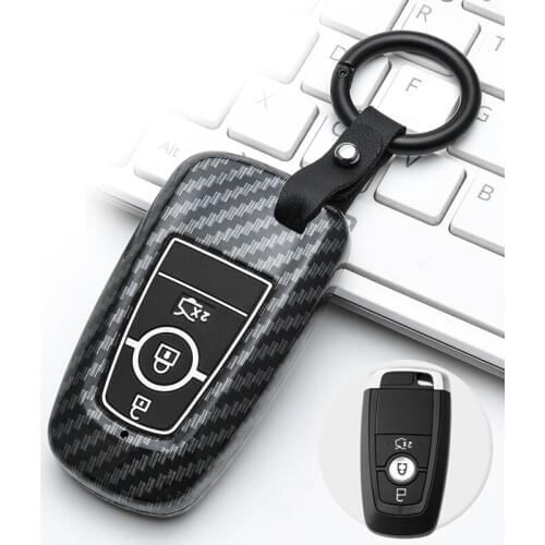 Carbon Fiber ABS Car Key Cover for Ford Fusion Mondeo Mustang Explorer Edge EcoSport for Lincoln Mondeo MKC MKZ MKX Key Case