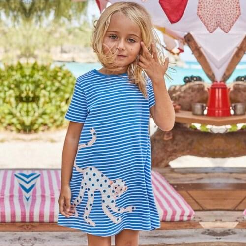 Baby Summer Dresses Girls O-neck Dress Kids Clothes Toddler Stripe Childrens Clothes