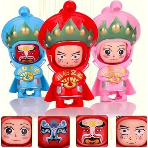 Chinese Peking Sichuan Opera Makeup Changing Figure Doll Key Holder Toy Pendant