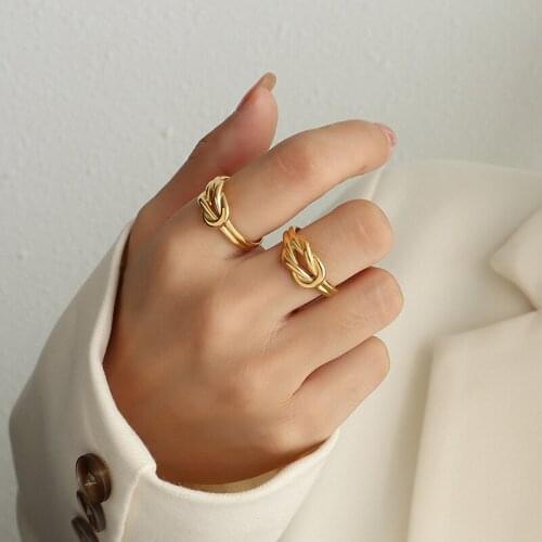 2021 Marka Brand Love Knot Rings for Woman Birthday Gift 18 K Gold Pure Titanium Steel Ring Stainless Steel Jewelry Never Fade