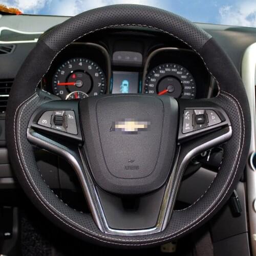 For Chevrolet Cruze AVEO Malibu Captiva TRAX Cavalier Car Steering wheel cover Sweat absorption leather Hand stitch Grips