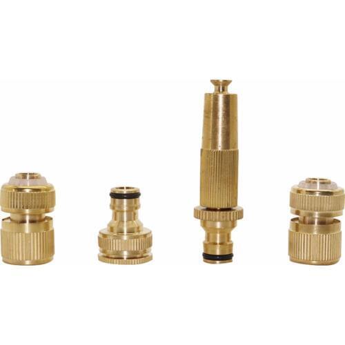 1 set High pressure power brass Straight water washing gun with Copper Quick Taps joint Connector Faucets Standard Connectors