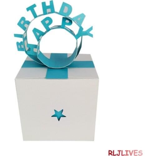 Happy Birthday Box Metal Cutting Dies DIY Scrapbooking Card Stencil Paper Craft Handmade Album Handbook Decoration