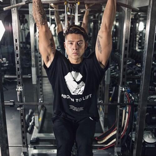 GYMPXINRA Men Casual Fashion Print T-shirt Summer Gyms Fitness Workout t shirts Male Bodybuilding Skinny Tee Tops Brand Clothing