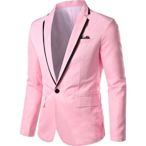 Blazer Jacket Suit Mens New Slim-fit Korean Version Casual Single Suit Dress Coat